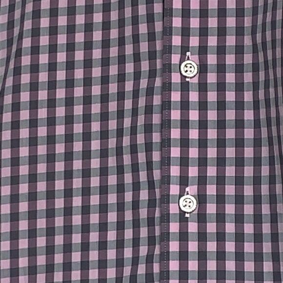 JARED LANG CHECK GINGHAM GRAY PINK BUTTON DOWN SHIRT L - Picture 2 of 11